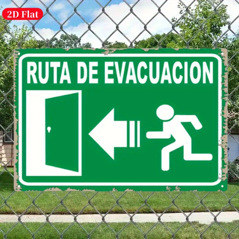 Emergency Exit Sign - (Pintura en estaño 2D) Señal de