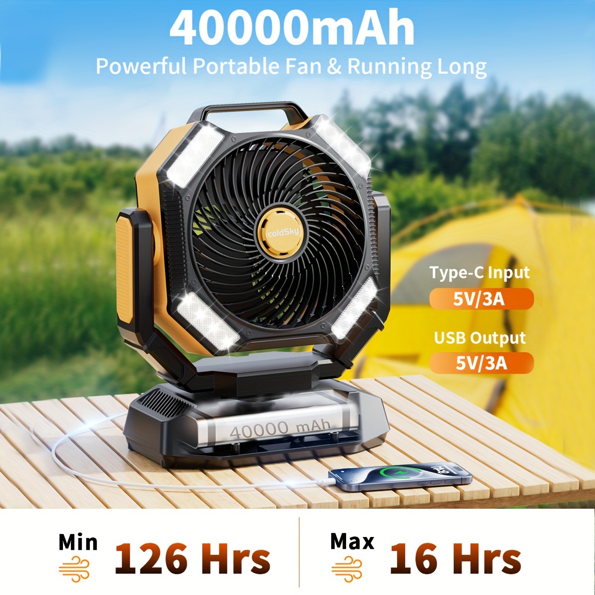 Power Outage Light - coldSky Ventilador de camping, ventilador a