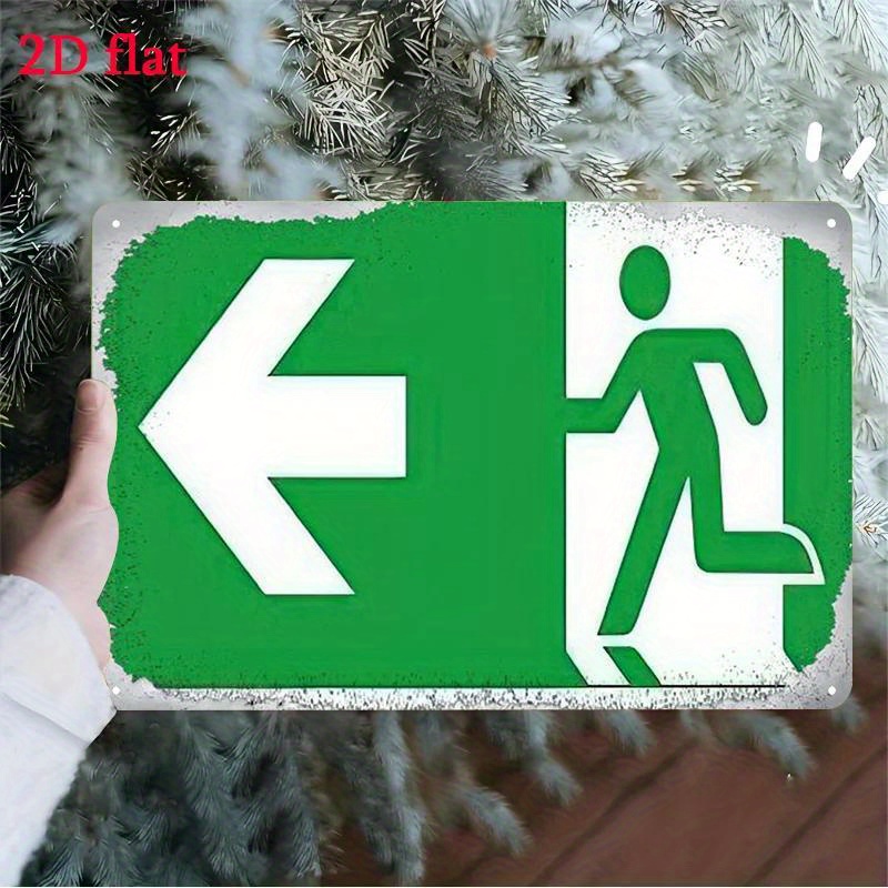 Emergency Exit Sign - Letrero de Escape de Metal -